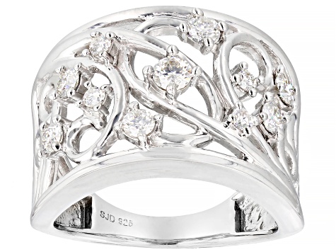 Pre-Owned Moissanite Platineve Band Ring .58ctw DEW