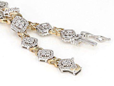 Pre-Owned White Diamond 10k Two-Tone Gold Bracelet 1.00ctw