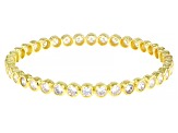 Pre-Owned White Cubic Zirconia 18k Yellow Gold Over Sterling Silver Bangle 15.20ctw