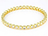 Pre-Owned White Cubic Zirconia 18k Yellow Gold Over Sterling Silver Bangle 15.20ctw