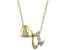 Pre-Owned White Zircon 10k Yellow Gold Children's Inital "A"Necklace. 0.02ctw