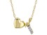 Pre-Owned White Zircon 10k Yellow Gold Children's Inital "R" Necklace 0.02ctw