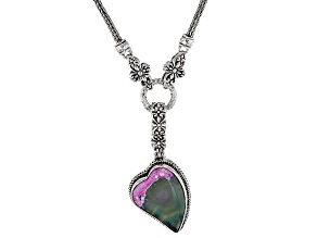 Pre-Owned Multi-Color Agate Sterling Silver Necklace