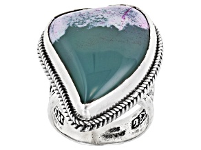Pre-Owned Multi-Color Agate Sterling Silver Ring