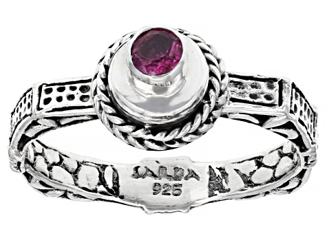 Pre-Owned Pink Tourmaline Sterling Silver Ring Set 0.21ct