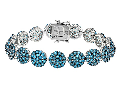 Pre-Owned Neon Apatite Rhodium Over Silver Bracelet 5.00ctw