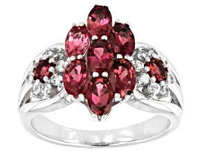 Pre-Owned Pink Tourmaline Rhodium Over Sterling Silver Ring 1.75ctw