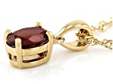 Pre-Owned Red Garnet 18K Yellow Gold Over Silver January Birthstone Pendant Chain 1.27ct