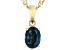 Pre-Owned Blue Lab Created Alexandrite 18k Yellow Gold Over Silver June Birthstone Pendant With Chai