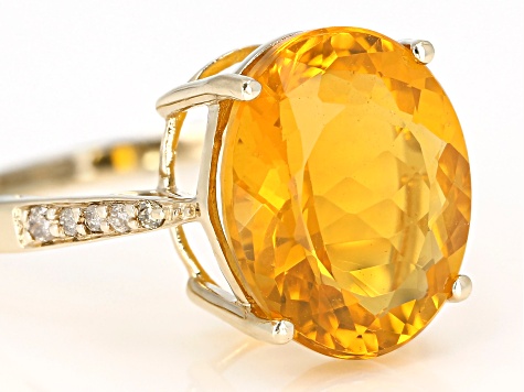 Pre-Owned Orange Mexican Fire Opal 14k Yellow Gold Ring 4.75