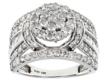 Picture of Pre-Owned White Diamond 10k White Gold Bridge Ring