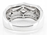 Pre-Owned White Cubic Zirconia Rhodium Over Sterling Silver Ring 1.31ctw