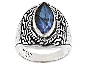 Pre-Owned Blue Labradorite Silver Ring