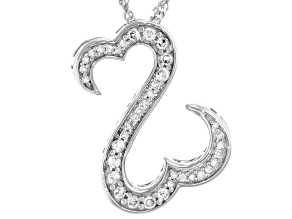 Pre-Owned White Diamond Rhodium Over Sterling Silver Pendant With Chain 0.25ctw