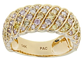 Pre-Owned Multi-Color Diamond 14k Yellow Gold Band Ring 1.35ctw
