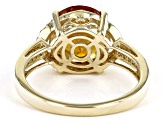 Pre-Owned Orange Madeira Citrine 10k Yellow Gold Ring 2.90ctw