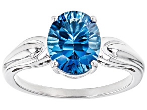 Pre-Owned London Blue Topaz Rhodium Over Sterling Silver Ring 2.55ct