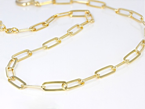 Pre-Owned 18K Yellow Gold Over Sterling Silver Flat Paperclip Chain