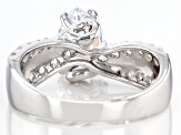 Pre-Owned White Cubic Zirconia Rhodium Over Sterling Silver Ring 3.39ctw