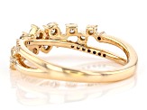 Pre-Owned White Diamond 10k Yellow Gold Crossover Ring 0.50ctw