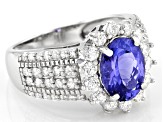 Pre-Owned Blue Tanzanite Rhodium Over 14k White Gold Ring 2.52ctw
