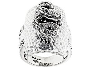 Pre-Owned Sterling Silver Chainlink Dragon Ring