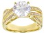 Pre-Owned White Cubic Zirconia 18k Yellow Gold Over Sterling Silver Ring 4.53ctw
