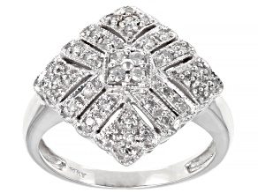 Pre-Owned White Diamond 14K White Gold Cluster Ring 0.25ctw