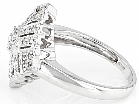Pre-Owned White Diamond 14K White Gold Cluster Ring 0.25ctw