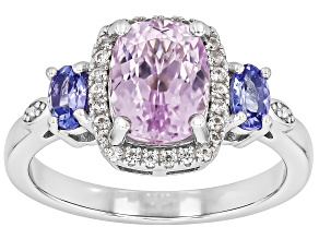 Pre-Owned Pink Kunzite Rhodium Over Sterling Silver Ring 3.09ctw