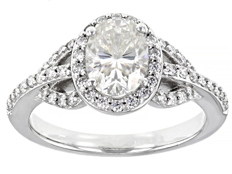 Pre-Owned Moissanite platineve ring 1.96ctw DEW.
