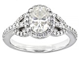 Pre-Owned Moissanite platineve ring 1.96ctw DEW.