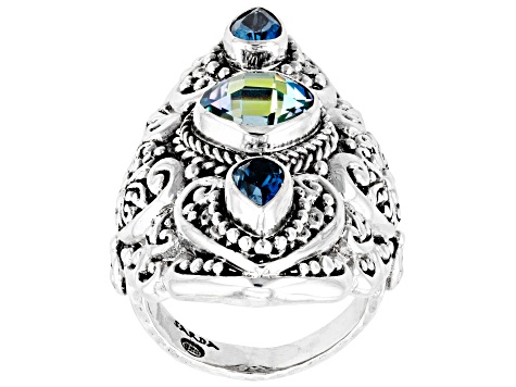 Pre-Owned Mixed Metaphors Quartz™ & Topaz Silver Ring 2.60ctw