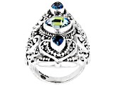 Pre-Owned Mixed Metaphors Quartz™ & Topaz Silver Ring 2.60ctw