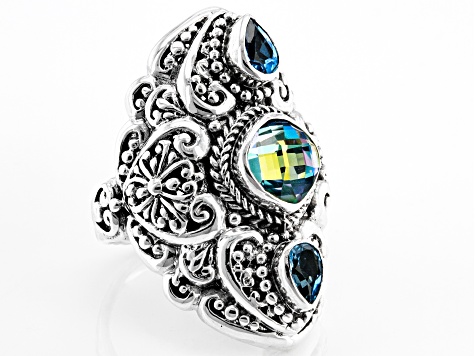 Pre-Owned Mixed Metaphors Quartz™ & Topaz Silver Ring 2.60ctw