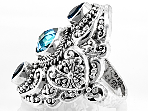 Pre-Owned Mixed Metaphors Quartz™ & Topaz Silver Ring 2.60ctw