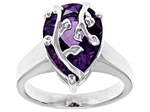 Pre-Owned Purple Amethyst Rhodium Over Silver Ring 4.67ct