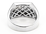 Pre-Owned White Cubic Zirconia Rhodium And 18K Yellow Gold Over Sterling Silver Men's Ring 0.46ctw
