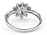 Pre-Owned White Diamond Accent Rhodium Over Sterling Silver Cluster Ring