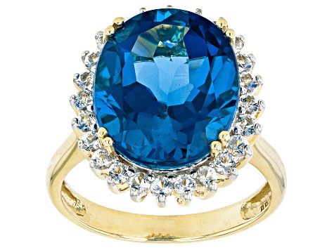 Pre-Owned London Blue Topaz 10k Yellow Gold Ring 9.29ctw