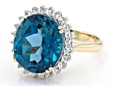 Pre-Owned London Blue Topaz 10k Yellow Gold Ring 9.29ctw