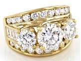 Pre-Owned Moissanite 14k yellow gold over sterling silver ring 5.46ctw DEW