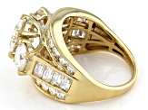 Pre-Owned Moissanite 14k yellow gold over sterling silver ring 5.46ctw DEW