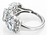 Pre-Owned Blue Aquamarine Rhodium Over Sterling Silver Ring 2.18ctw