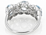 Pre-Owned Blue Aquamarine Rhodium Over Sterling Silver Ring 2.18ctw