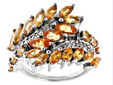 Pre-Owned Orange Spessartite Rhodium Over Sterling Silver Ring 3.59ctw