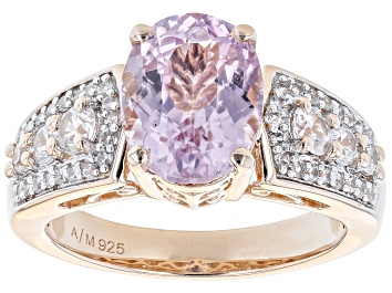 Picture of Pre-Owned Pink Kunzite 18k Rose Gold Over Sterling Silver Ring 4.92ctw