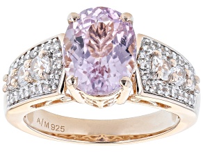 Pre-Owned Pink Kunzite 18k Rose Gold Over Sterling Silver Ring 4.92ctw