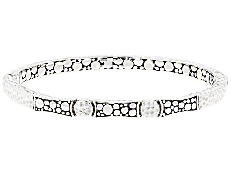 Pre-Owned Silver "Unashamed Dependence" Bangle Bracelet