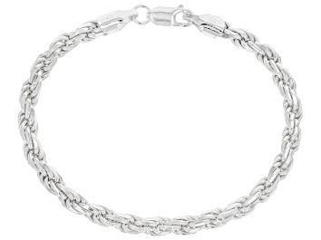 Picture of Pre-Owned Sterling Silver 5.7MM Diamond-Cut Rope Link Bracelet